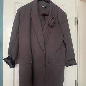 Anthropology Women Gray Blazer Dress